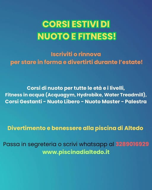 corsi estivi di nuoto e fitness